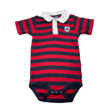 Boys Topolino, striped cotton polo romper, EUC, size 2,  