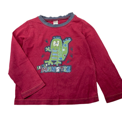 Boys cotton, long sleeve tee / top, monster, FUC, size 2-3,  