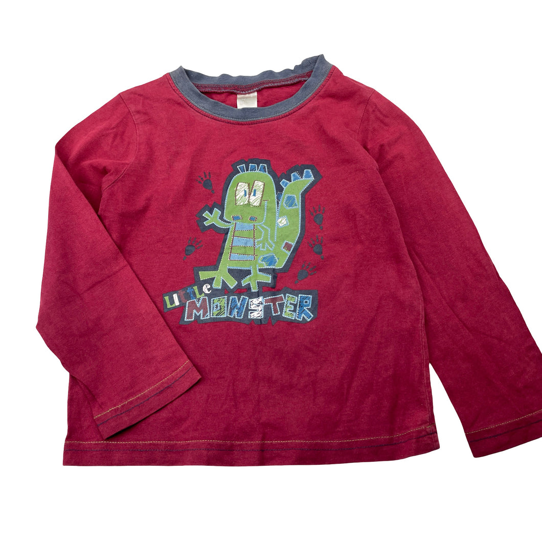 Boys cotton, long sleeve tee / top, monster, FUC, size 2-3,  