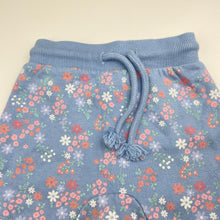 Load image into Gallery viewer, Girls Sprout, floral fleece-lined pants / bottoms, elasticated, EUC, size 000,  