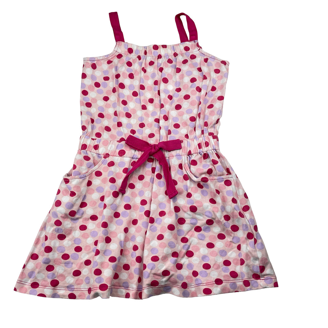 Girls Pumpkin Patch, summer dress (wash fade, small mark), FUC, size 7, L: 57cm