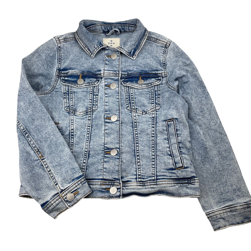 Girls Target, blue stretch denim jacket, FUC, size 10,  