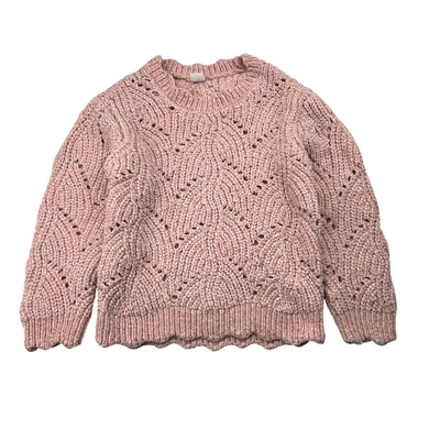 Girls pink, chenille knit sweater / jumper, GUC, size 4,  