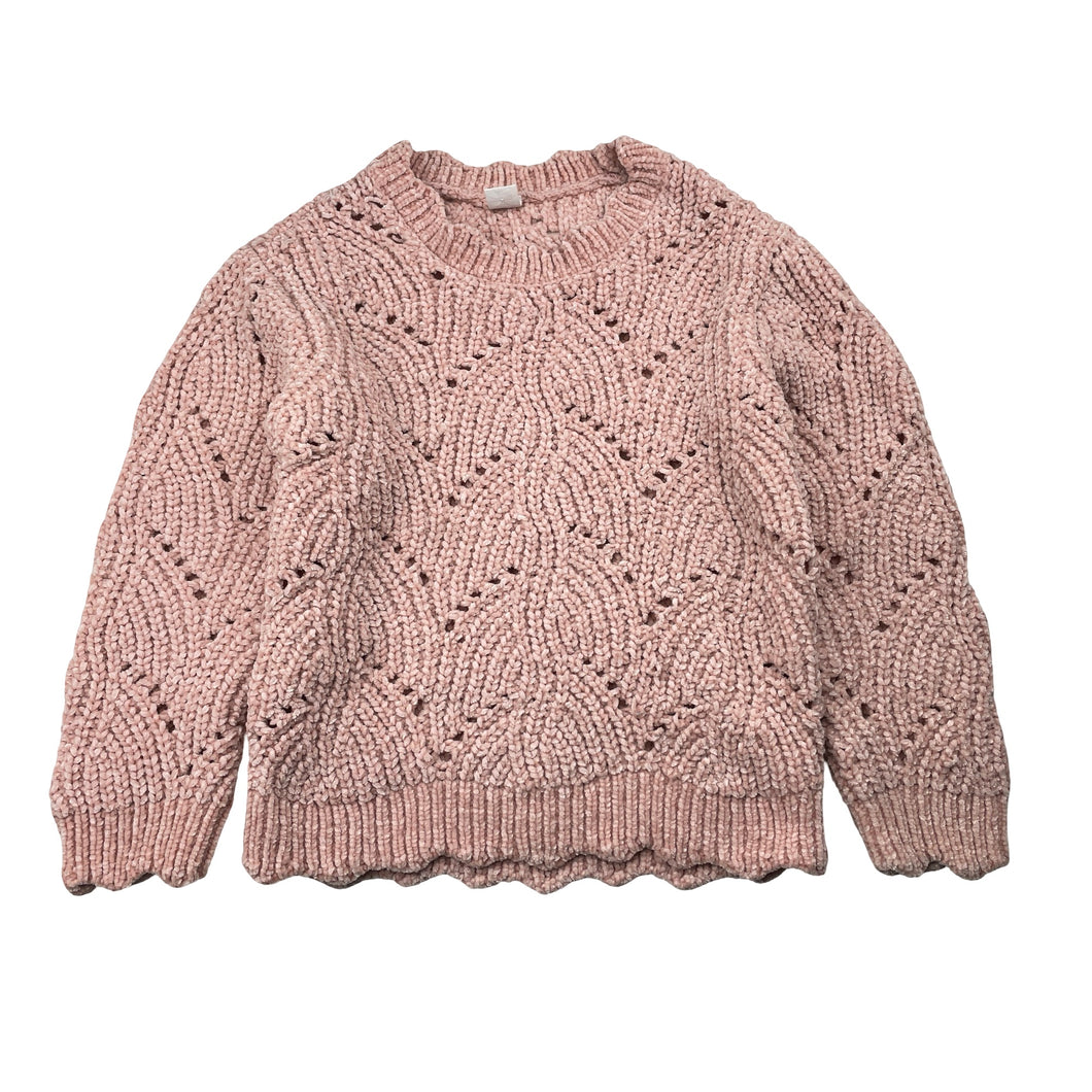 Girls pink, chenille knit sweater / jumper, GUC, size 4,  