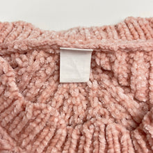 Load image into Gallery viewer, Girls pink, chenille knit sweater / jumper, GUC, size 4,  