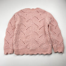Load image into Gallery viewer, Girls pink, chenille knit sweater / jumper, GUC, size 4,  