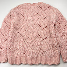 Load image into Gallery viewer, Girls pink, chenille knit sweater / jumper, GUC, size 4,  