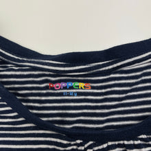 Load image into Gallery viewer, Girls POPPERS, navy stripe cotton tee / top, GUC, size 11-12,  
