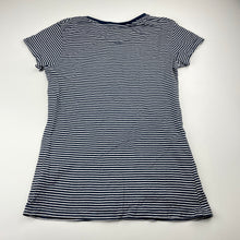 Load image into Gallery viewer, Girls POPPERS, navy stripe cotton tee / top, GUC, size 11-12,  