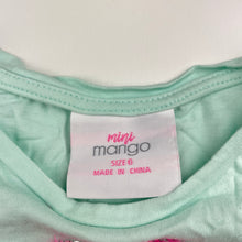 Load image into Gallery viewer, Girls Mango, tie-front cotton tee / top, unicorn, GUC, size 6,  