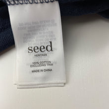 Load image into Gallery viewer, Unisex Seed, Heritage embroidered navy cotton top, EUC, size 10,  