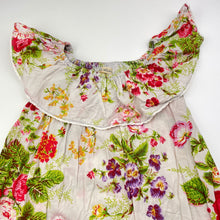 Load image into Gallery viewer, Girls Mardi Amber, lightweight floral cotton top, armpit-armpit: 27cm, L: 42cm, EUC, size 3-4,  