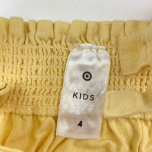 Load image into Gallery viewer, Girls Target, yellow linen / viscose summer top, EUC, size 4,  