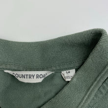 Load image into Gallery viewer, Boys COUNTRY ROAD, khaki cotton polo shirt top (wash fade), FUC, size 14,  