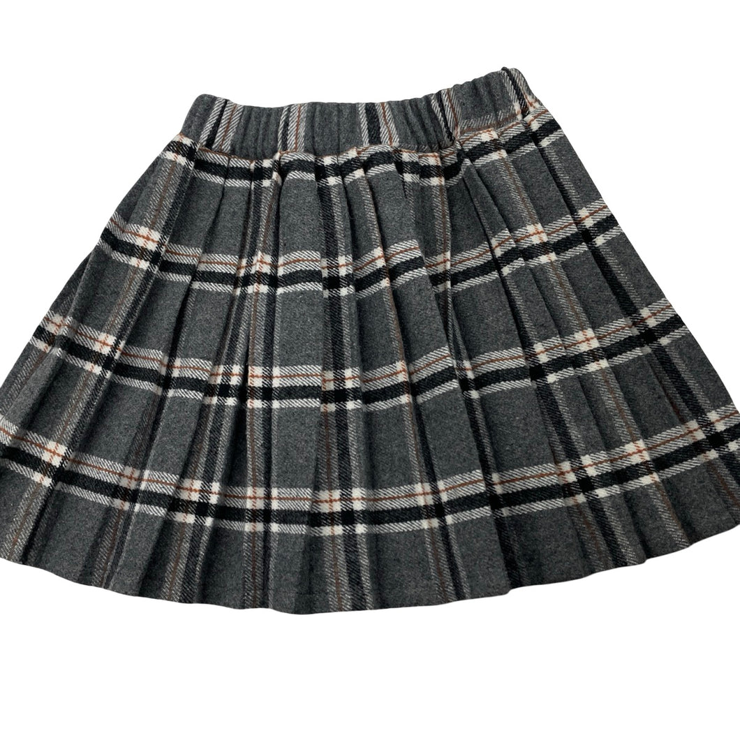 Girls Fruit hee, wool blend pleated skirt, elasticated, L:31cm, EUC, size 5-6,  