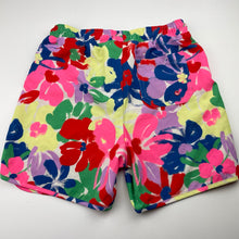 Load image into Gallery viewer, Girls Cotton On, bright floral board shorts, elasticated, GUC, size 9-10,  
