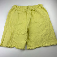 Load image into Gallery viewer, Girls embellished, yelloe denim shorts, elasticated, EUC, size 15-16,  