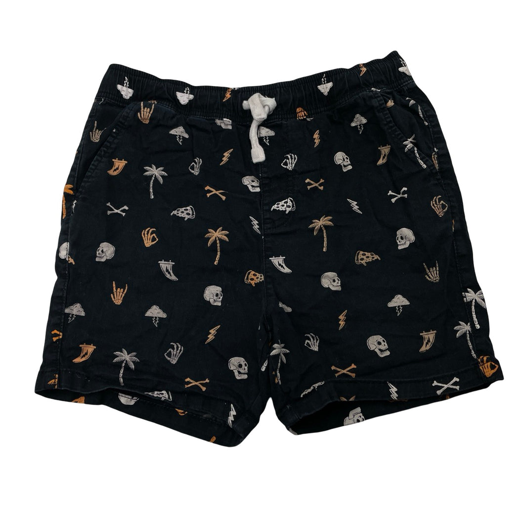Boys Anko, stretch cotton shorts, elasticated, skulls, GUC, size 10,  