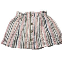 Load image into Gallery viewer, Girls striped, skirt, elasticated, no labels, W: 25cm across unstretched, L:28cm, GUC, size 3-4,  