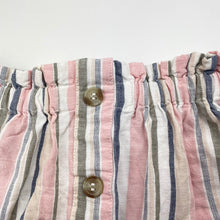 Load image into Gallery viewer, Girls striped, skirt, elasticated, no labels, W: 25cm across unstretched, L:28cm, GUC, size 3-4,  