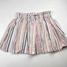 Load image into Gallery viewer, Girls striped, skirt, elasticated, no labels, W: 25cm across unstretched, L:28cm, GUC, size 3-4,  