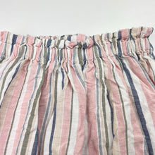 Load image into Gallery viewer, Girls striped, skirt, elasticated, no labels, W: 25cm across unstretched, L:28cm, GUC, size 3-4,  