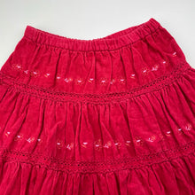 Load image into Gallery viewer, Girls Pumpkin Patch, vintage corduroy cotton skirt, adjustable, L:35cm, GUC, size 4,  