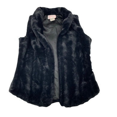 Girls Kids Can't Miss, black faux fur vest, armpit-armpit: 37cm, GUC, size 14-16,  