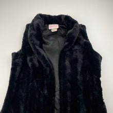 Load image into Gallery viewer, Girls Kids Can&#39;t Miss, black faux fur vest, armpit-armpit: 37cm, GUC, size 14-16,  