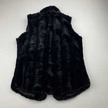 Load image into Gallery viewer, Girls Kids Can&#39;t Miss, black faux fur vest, armpit-armpit: 37cm, GUC, size 14-16,  