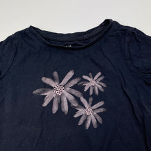 Load image into Gallery viewer, Girls Anko, navy cotton tee / top, flowers, GUC, size 4,  