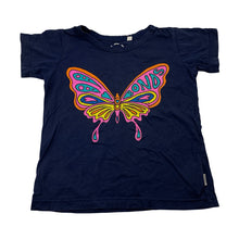 Load image into Gallery viewer, Girls BONDS, navy Australian cotton tee / top, butterfly, GUC, size 4,  