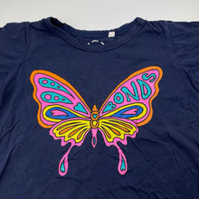 Load image into Gallery viewer, Girls BONDS, navy Australian cotton tee / top, butterfly, GUC, size 4,  