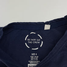 Load image into Gallery viewer, Girls BONDS, navy Australian cotton tee / top, butterfly, GUC, size 4,  