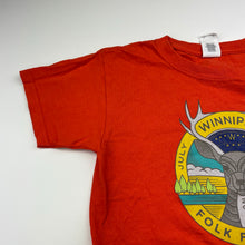 Load image into Gallery viewer, Unisex GILDAN, orange cotton tee / top, Size XS, armpit-armpit: 38cm, EUC, size 7-8,  