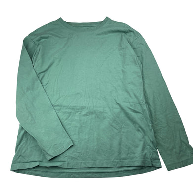 Boys ORGANIC RAINBOW, green cotton long sleeve tee / top, EUC, size 13-14,  