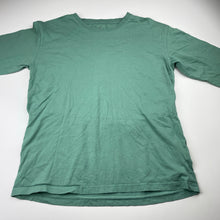 Load image into Gallery viewer, Boys ORGANIC RAINBOW, green cotton long sleeve tee / top, EUC, size 13-14,  