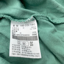 Load image into Gallery viewer, Boys ORGANIC RAINBOW, green cotton long sleeve tee / top, EUC, size 13-14,  
