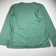 Load image into Gallery viewer, Boys ORGANIC RAINBOW, green cotton long sleeve tee / top, EUC, size 13-14,  