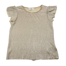 Load image into Gallery viewer, Girls H&amp;M, metallic gold lightweight crinkle top, EUC, size 9-10,  
