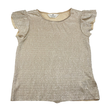 Girls H&M, metallic gold lightweight crinkle top, EUC, size 9-10,  