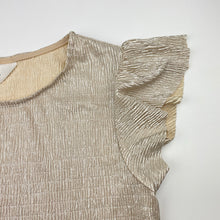Load image into Gallery viewer, Girls H&amp;M, metallic gold lightweight crinkle top, EUC, size 9-10,  