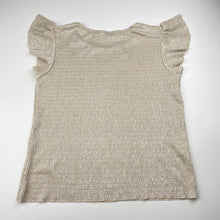 Load image into Gallery viewer, Girls H&amp;M, metallic gold lightweight crinkle top, EUC, size 9-10,  
