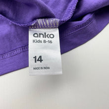 Load image into Gallery viewer, Girls Anko, purple cotton tee / top, NEW, size 14,  