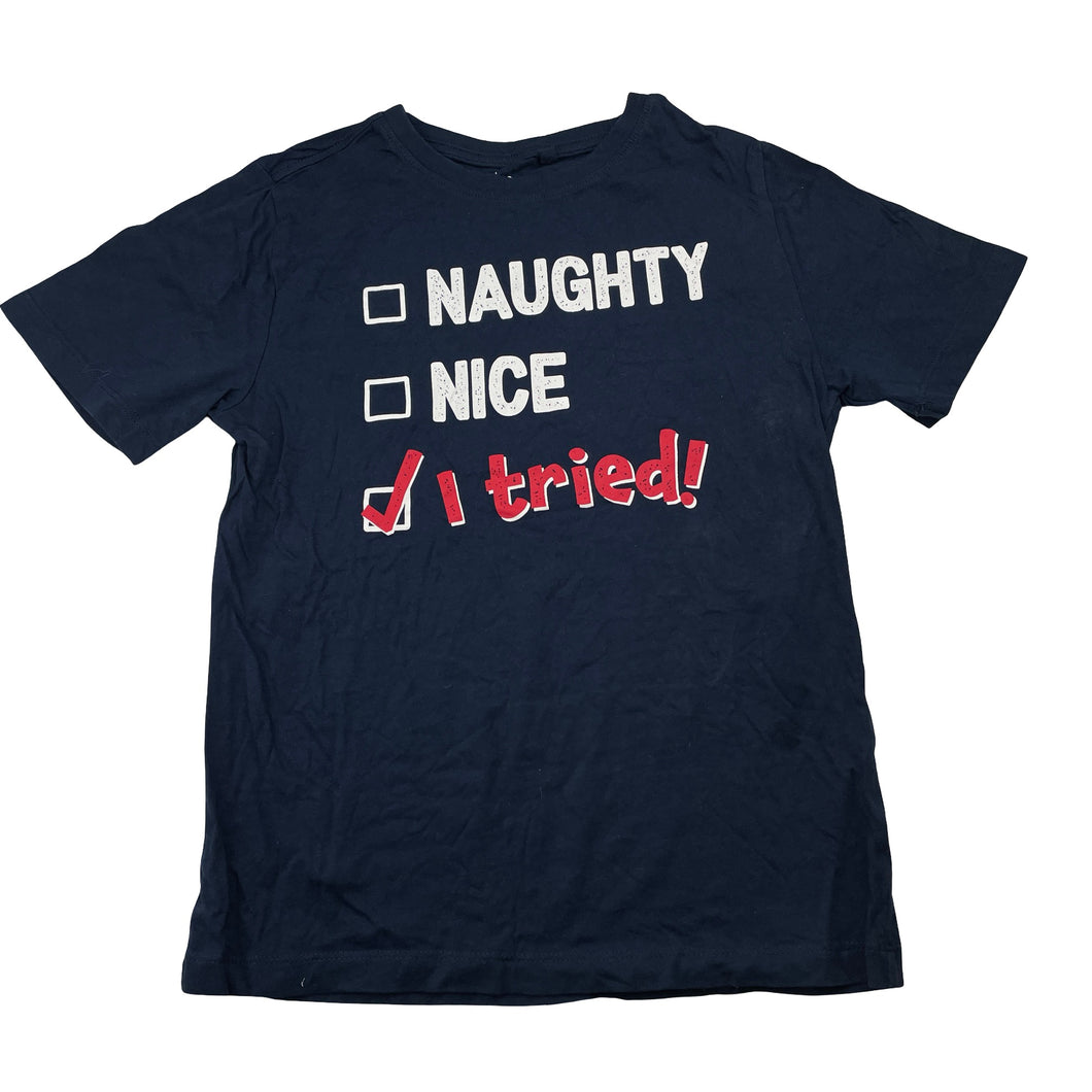 Unisex Anko, navy cotton Christmas tee / top, EUC, size 10,  