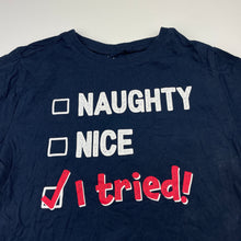 Load image into Gallery viewer, Unisex Anko, navy cotton Christmas tee / top, EUC, size 10,  
