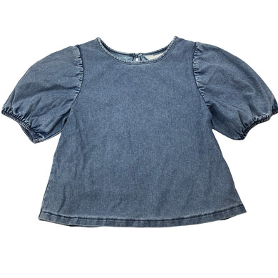Girls H&M, stretchy knit denim top, GUC, size 7,  
