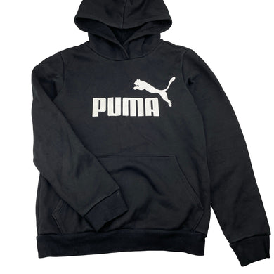 Unisex PUMA, black fleece-lined hoodie sweater, EUC, size 11-12,  
