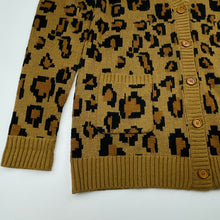 Load image into Gallery viewer, Unisex BEAU HUDSON, leopard print knit cardigan / sweater, L:61cm, EUC, size 9-10,  