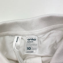 Load image into Gallery viewer, Unisex Anko, white cotton school polo shirt top, EUC, size 10,  